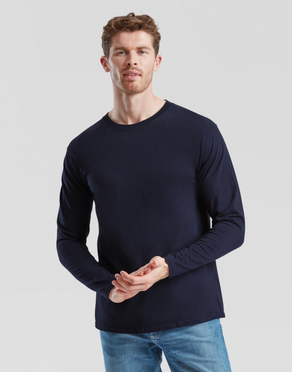 Fruit Of The Loom - Pánské tričko Iconic 195 Long Sleeve