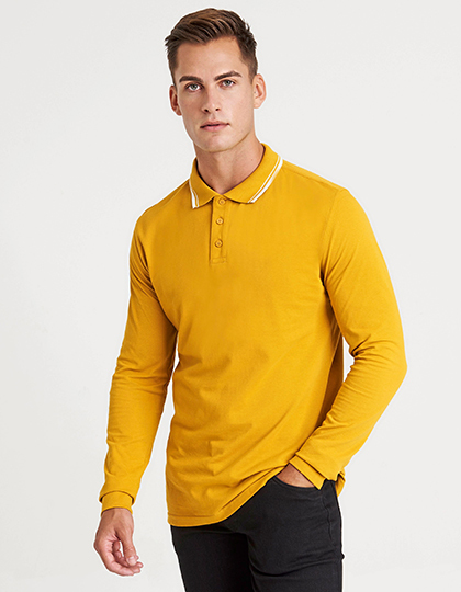 Just Polos -   Long Sleeve Tipped 100 Polo  JP103